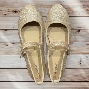 Cat & Jack- Gold Ballet Flats. Girls Size 2.